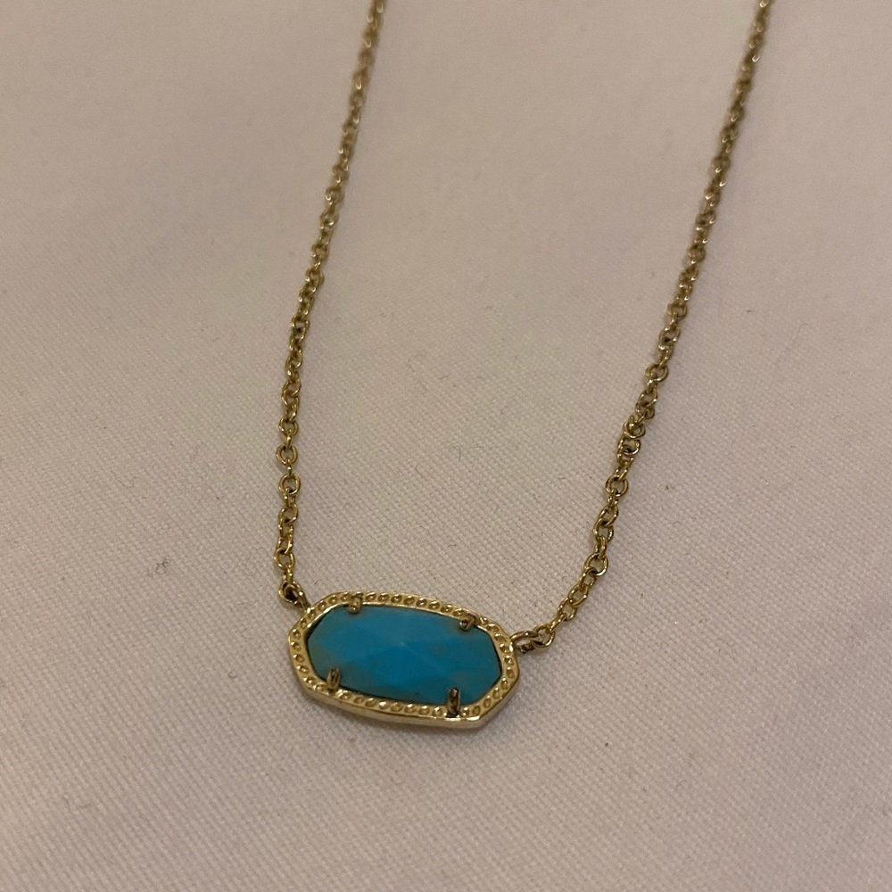 Kendra Scott Elisa Necklace gold metal turquoise stone